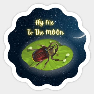 Beetle Fly Me To The Moon Sticker